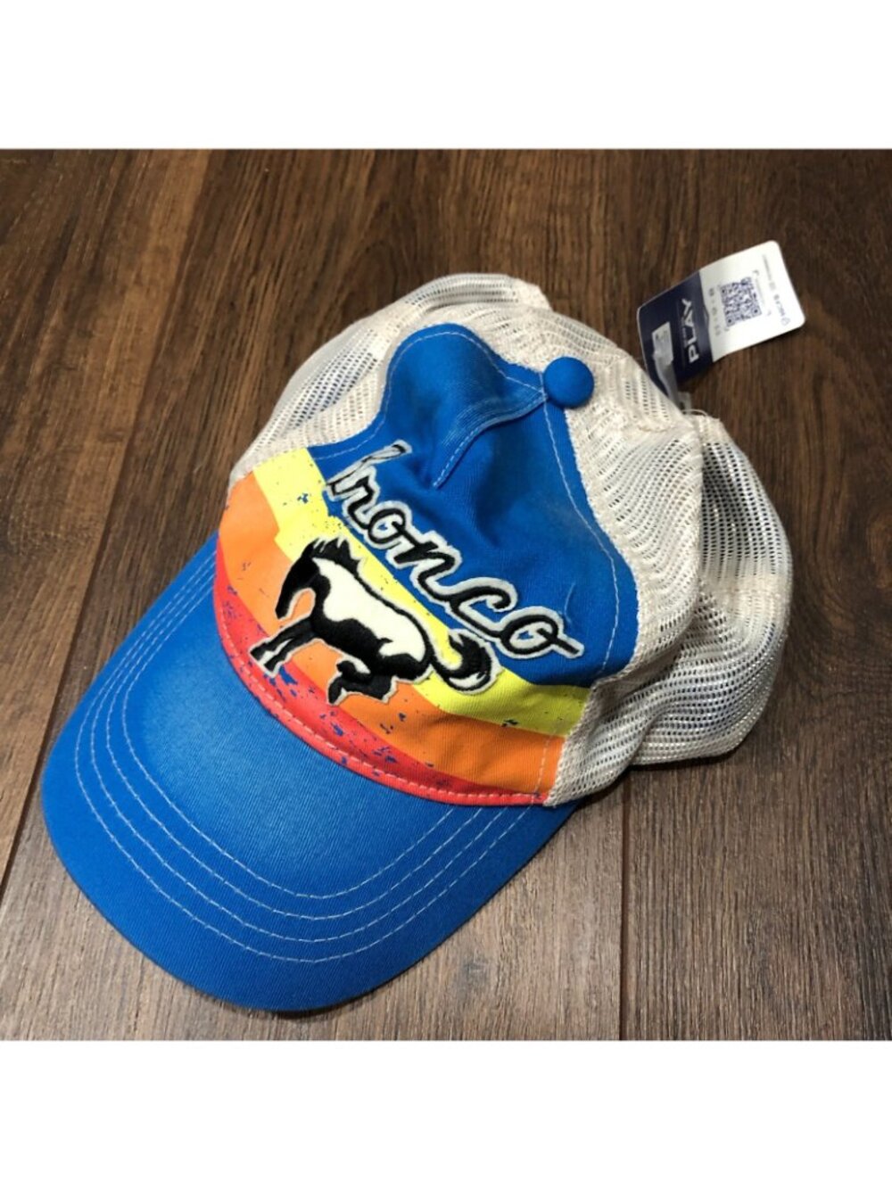 Retro Ford Bronco Blue Sunset Stripe Snapback Official Hat Cap Trucker NWT - Picture 2 of 7